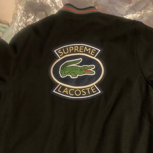 Supreme Lacoste varsity jacket large